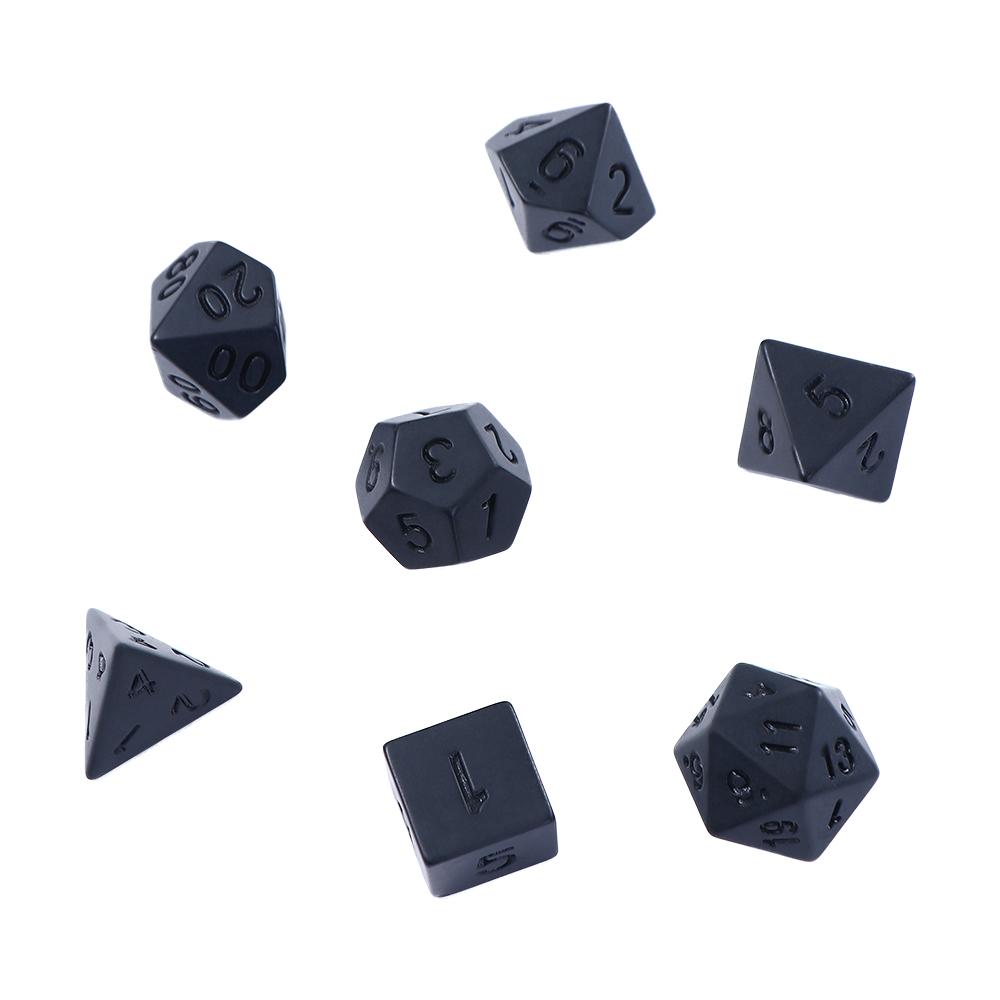 Rollenspiel Familienspiel Schwarzes RPG-Würfelset Lernspielzeug Polyedrische Würfel Zahlenwürfel-Set