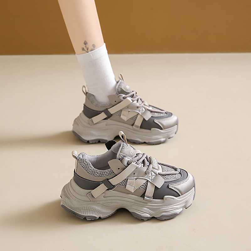 Fashion With Lacing Tennis Sole Thick Heeled Women Shoes Luxery Designer Shoes Women High Heels Size 50 Sneakers Sport Tenix