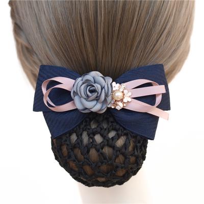 Nurse Head Flower Career Hairnet Hairpin Mesh Pocket Stewardess Bank Hotel Head Jewelry Flower Hairpin