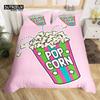 Popcorn Duvet Cover Movie Theater Food Bedding Set Microfiber Cinema Poster Comforter Cover Twin Full For Kids Teens Room Decor