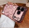 Case For iPhone 14 13 Pro Max 6 7 8 Plus 17 Air X XR XS Max Plating Violet Flowers Shockproof Transparent Soft Cover