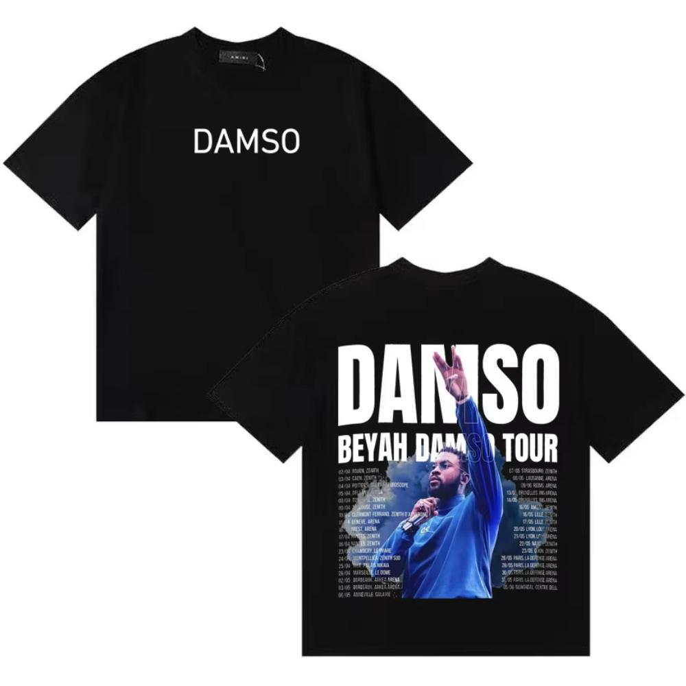 French Singer Damso Beyah Graphics Album Oversized Hip Hop Short Sleeve T Shirts Unisex Women YK Cozy Loose Tshirt Streetwear