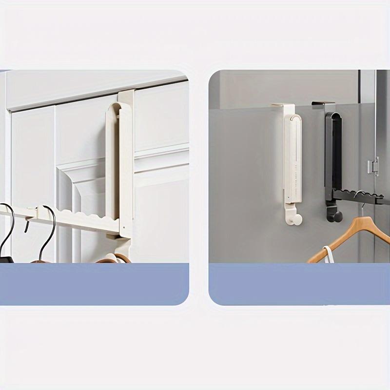 Space-Saving Folding Clothes Rack - Heavy Duty Aluminum Alloy, Over-the-Door Hanger with Retractable Rod for Easy Storage & Organization