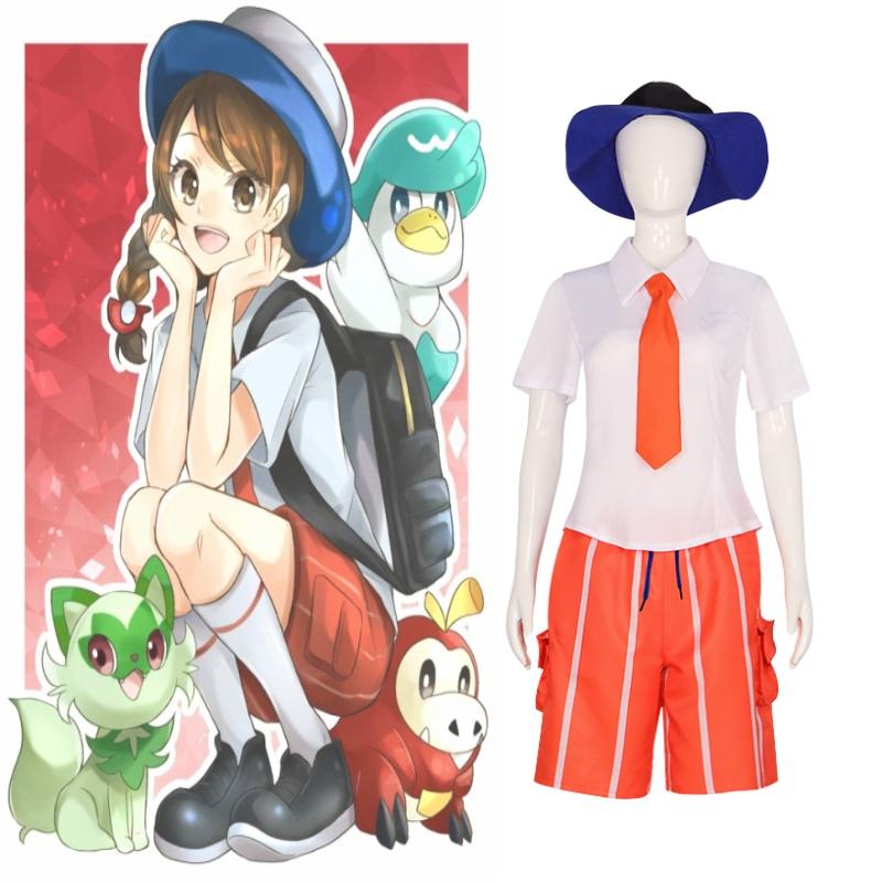 Pokemon Scarlet And Violet Florian Juliana Cosplay Costume Set For Halloween And Stage Performance