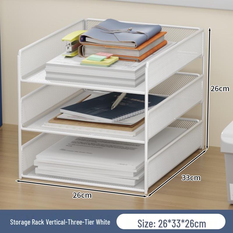 Multi-Layer Desktop File Organizer: A4 Rack & Storage Shelf for Office