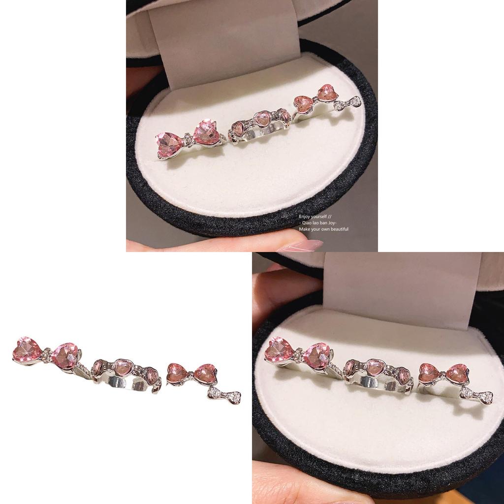 Jewelry Butterfly Bow Ring Set With Rhinestones For Women Fashion Accessories