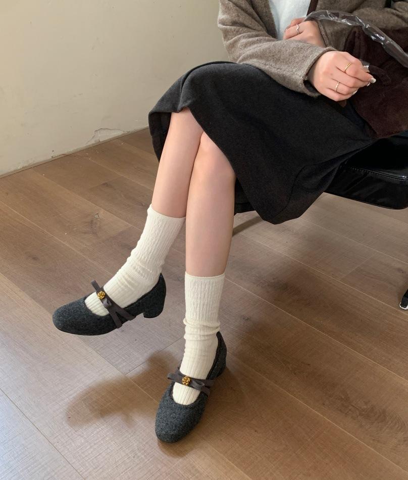 

Gentle and small fragrant wind inner height increase velvet single shoes cotton shoes women s autumn and winter bow gray Mary Jane fluffy shoes sof 39 темно-серого