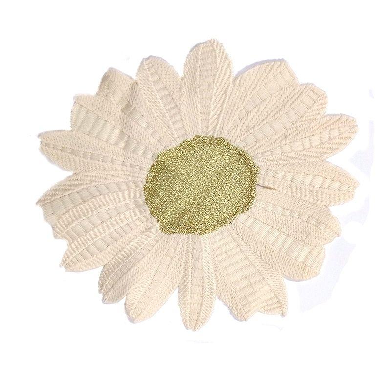 Barevná výšivka chryzantémy Tepelně izolační vyšívaný ubrus Podnos na čaj Váza Podložka 18cm