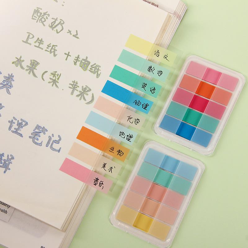 Transparent Macaron Sticky Notes: Cute and Tearable Index Tabs with Strong Adhesion.