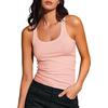Women's Square Neck Ribbed T-Shirt Sleeveless Stretch Slim Basic Tank Tops for Hot Girls