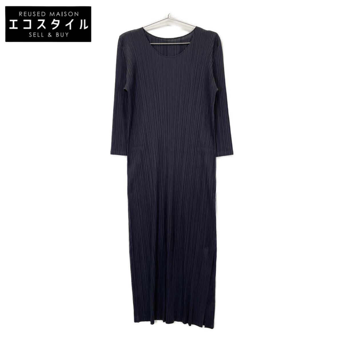 

PLEATS PLEASE PP01-JH187 20Stainless Steel Gray Pleated Long Sleeve Dress dress 3 grayUsed