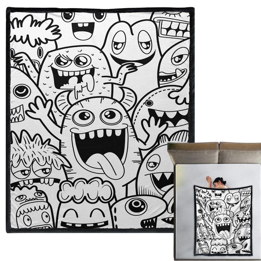 Coloring Blankets For Adults 59 X 50 Inch Soft Throw Quilt Washable DIY Blanket For Girls Teen Women Bed Winter Couch Birthday