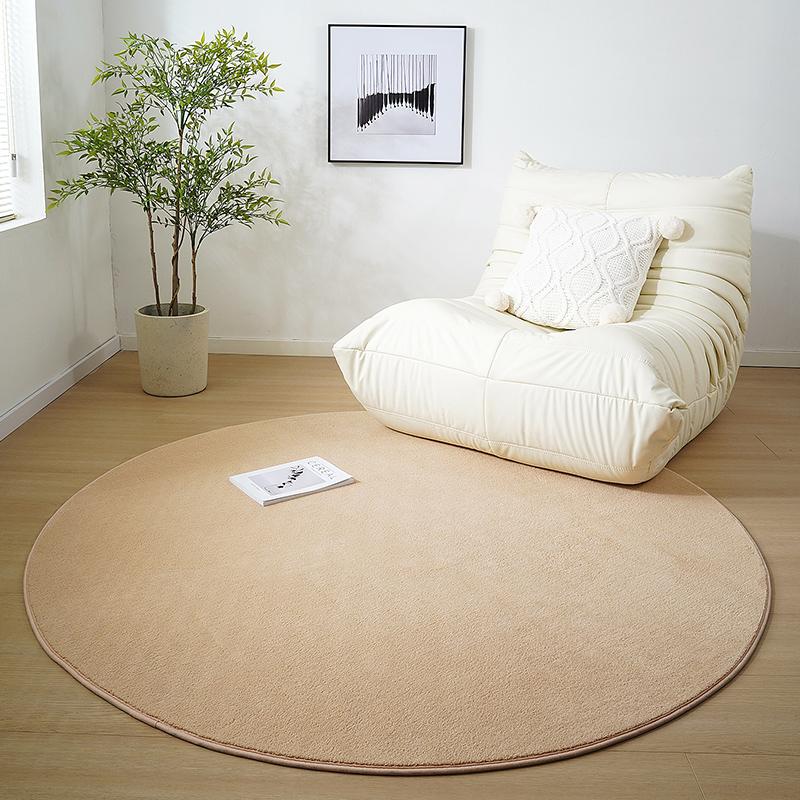 Minimalist Style Living Room Decoration Round Carpet Thick Plush Cloakroom Mat Solid Color Rugs for Bedroom Home Fluffy Soft Rug