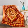 Geometric Tribal Pattern blanket, Red and Yellow Decorative blanket  blanket, suitable for use in the bedroom, living room, on the sofa