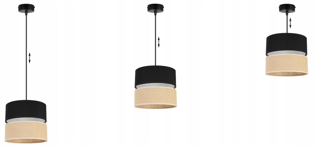 Hanging Lamp, Ceiling Chandelier, Lampshade 20Cm, Black
