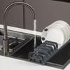 Kitchen Dish Organizer Space Aluminum Plate Holder Cabinet Bowl Storage Shelf Adjustable Tableware Storage Rack Dish Drainer