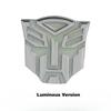 Auto Robot Metal Autobot Emblem for Car Glow-in-The-Dark Effect Auto Car Accessories Vehicle Decorative Silver