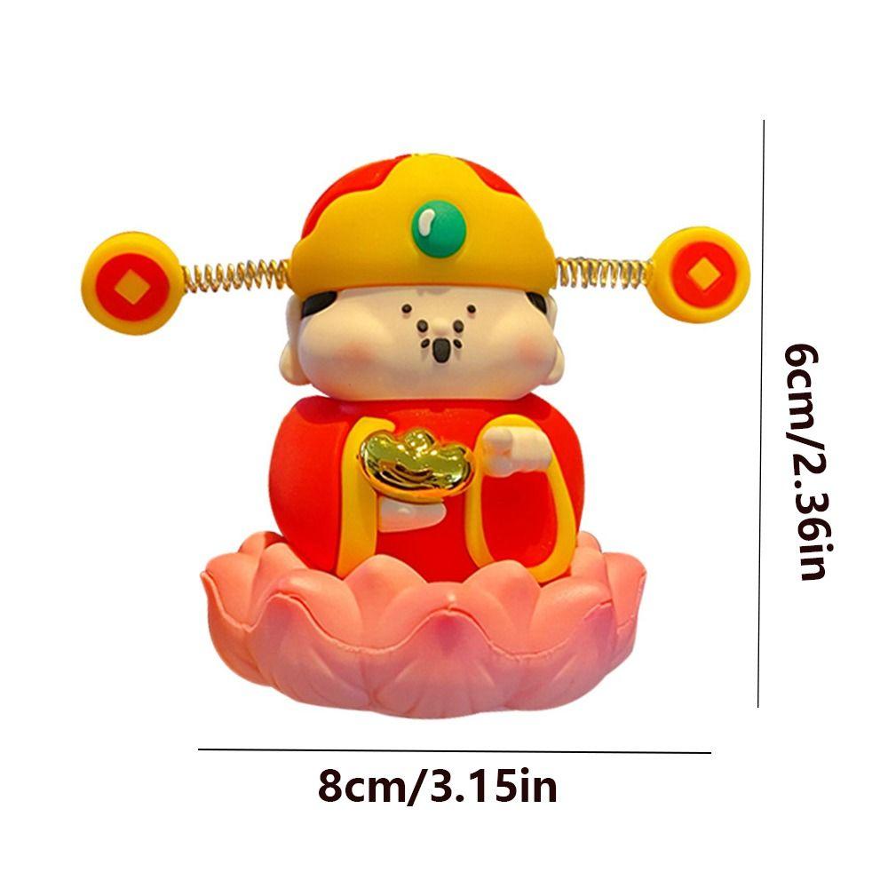 Chinese Mythological Lotus  God of Wealth Decoration Getting Rich Resin Figure  Office