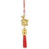 Chinese Zodiac Goat Hanging Ornament Golden Lucky Charm with Red Tassel for Spring Festival Home Car Decor New Year Gift