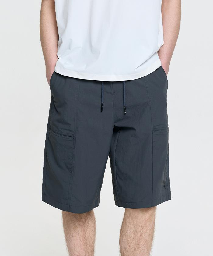 Emelbi Basic Cotton Touch Ripstop Knee-Length Shorts Bos (D.Grey)