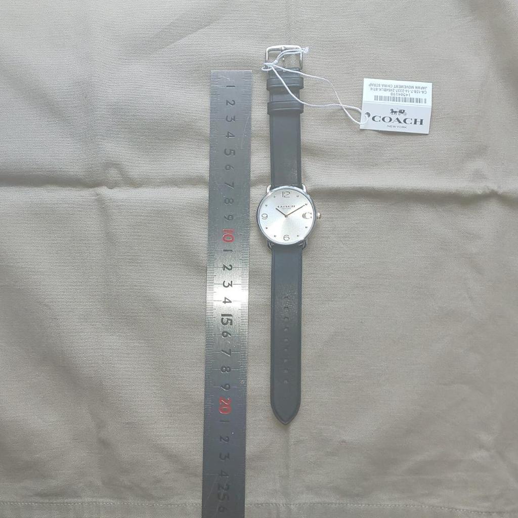 Used Coach Elliot 36mm Sunray Dial Black Leather Strap