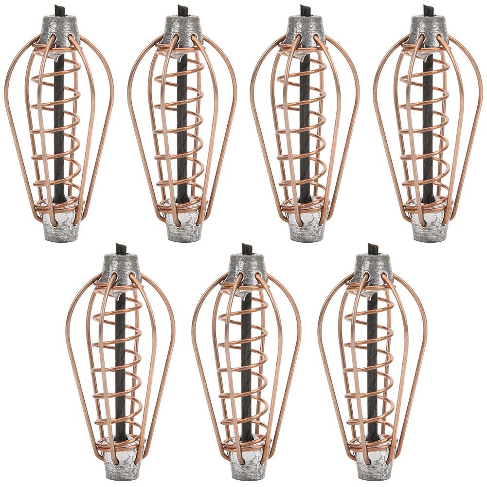 Portable Metal Fishing Feeder Lure Bait Cage Tackle Accessories with Weightcopper Colour 20g(7pcs)