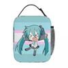 Kawaii Hatsune Miku Insulated Lunch Bags Leakproof Meal Container Thermal Bag Tote Lunch Box College Picnic Men Women