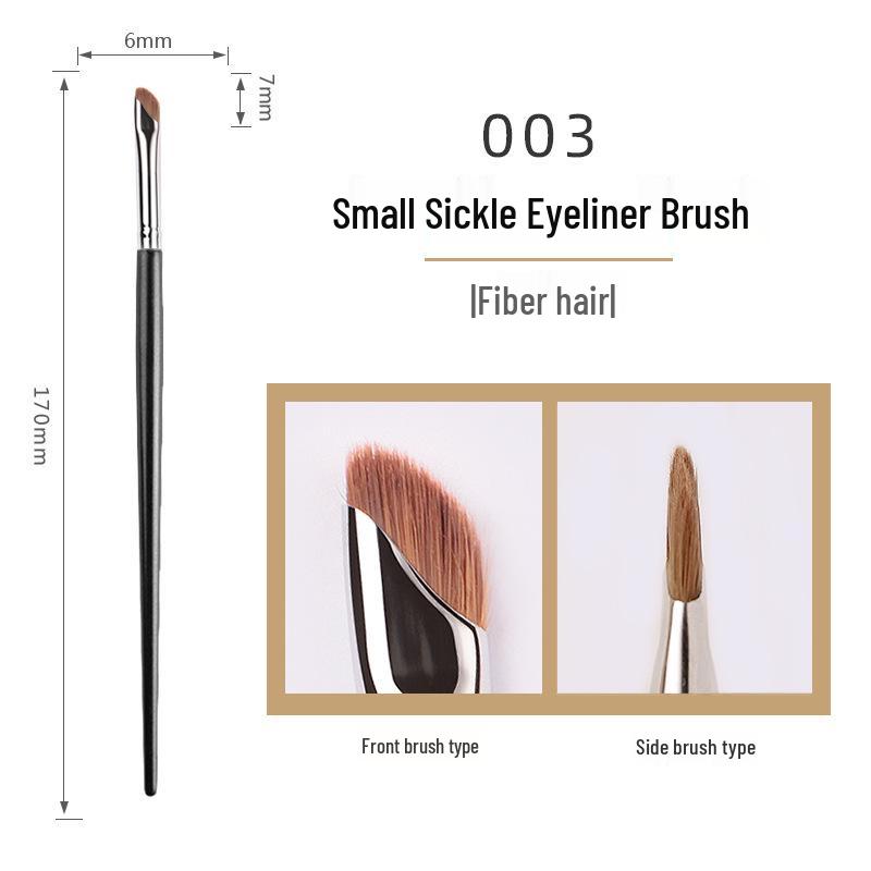 Schräger Sichel Pinsel Set für Make-up: Lidschatten-, Nasenkontur-, Unteraugen-Highlight- und Eyeliner-Pinsel aus Rosshaar und Wolle
