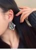 Gold-Plated Silver Zirconia Rhombus Tassel Stud Earrings - Elegant High-End Jewelry for Women