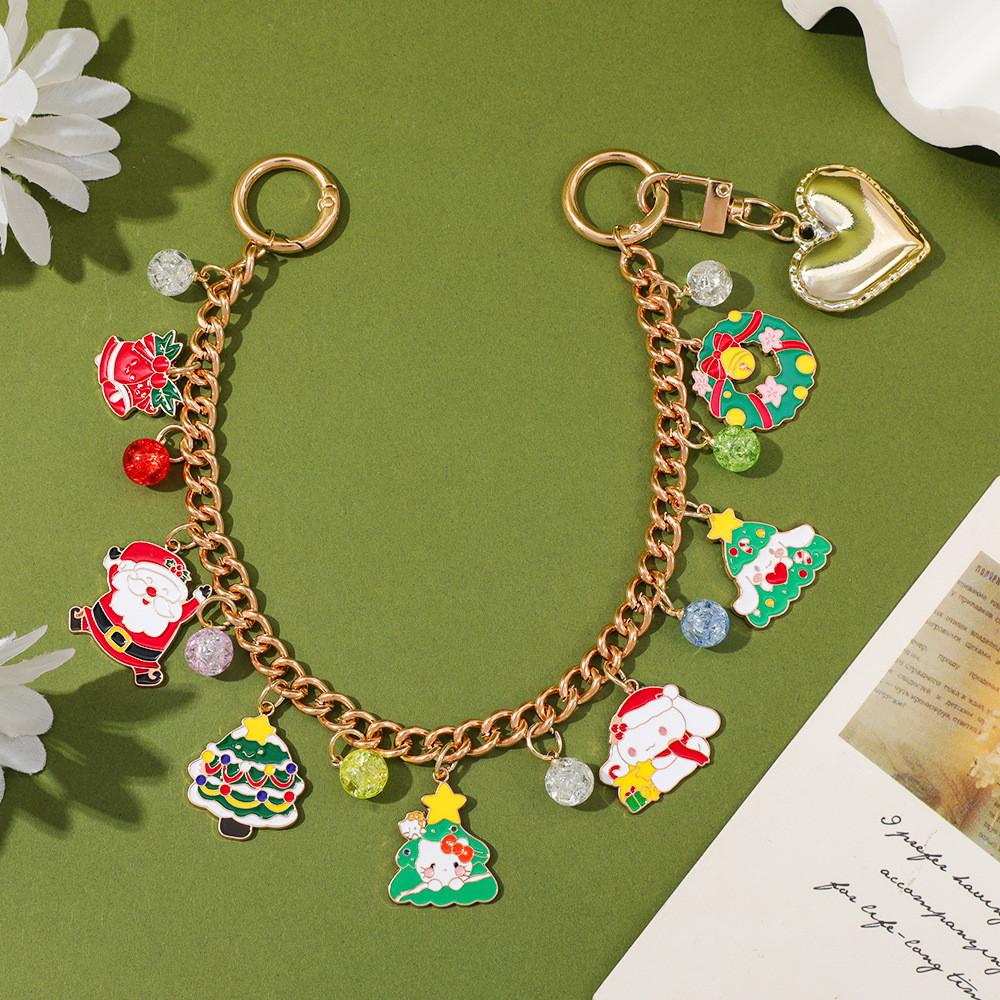 Sanrio Hello Kitty Christmas Pendant Bag Chain Zinc Alloy Charm For Women And Men