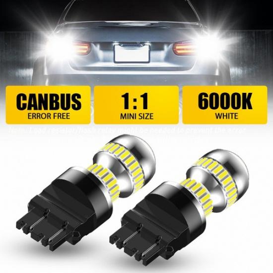 

AUXITO 3157 3057 3156 LED 4157 Reverse Brake Signal Light Bulb White/Amber/Red 2X 3157 White LED Light B