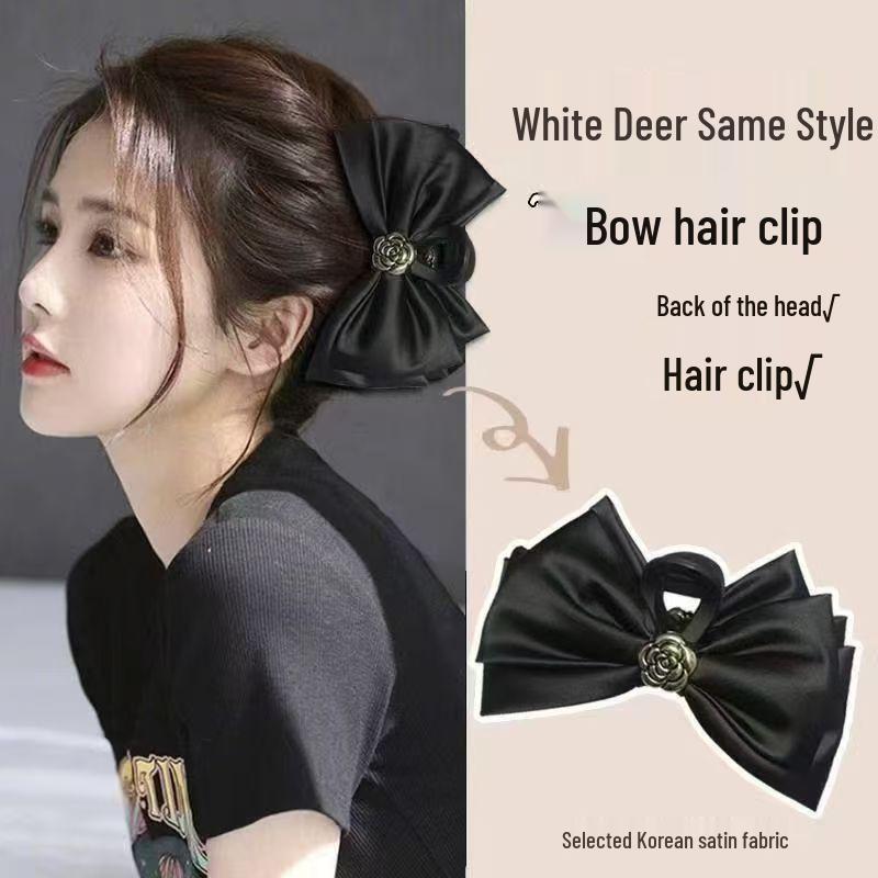 Elegant Faux Pearl Tassel Hair Clip with Bow for Women - Chic Updo Accessory