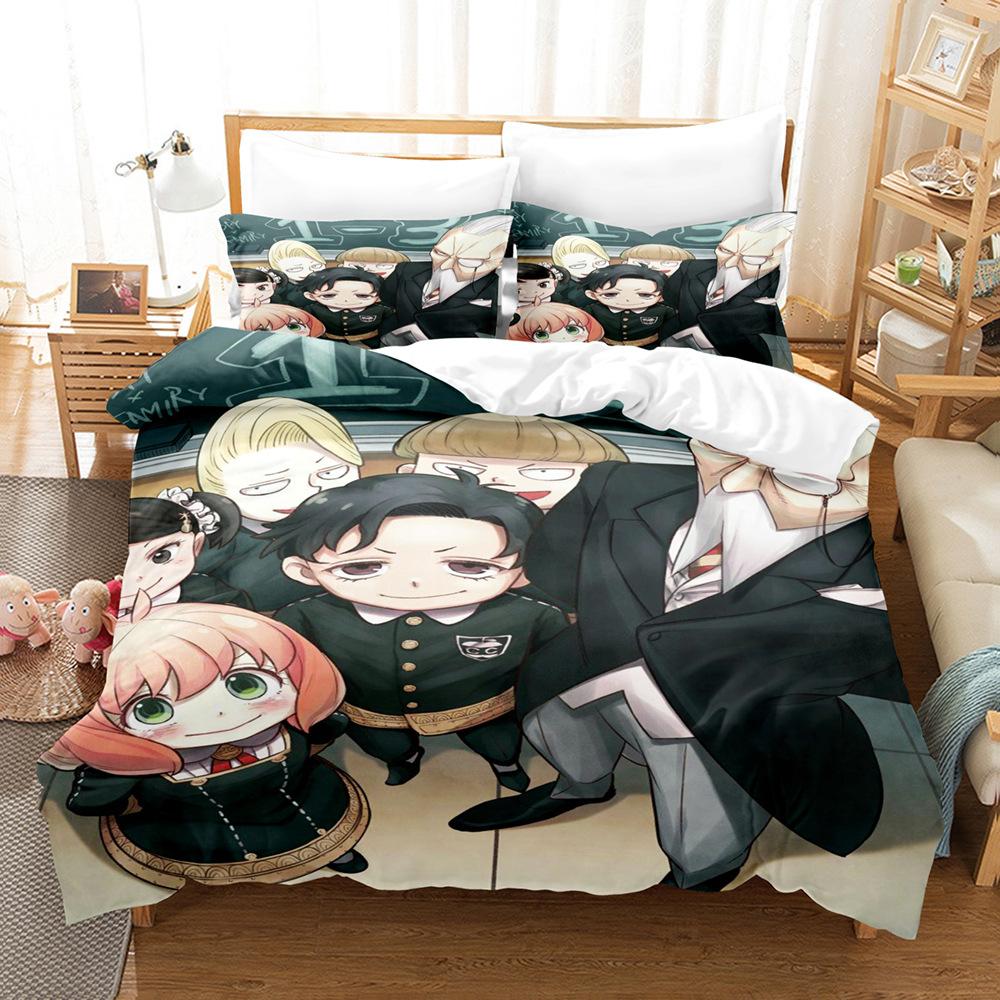 3D Digital Printing Abrasive Bedding Four-Piece Set Three-Piece Spy Play House Quilt Cover Sheets