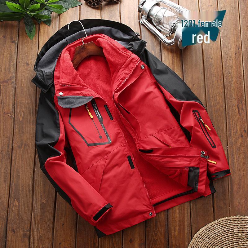 

Windproof & Waterproof 3-in-1 Outdoor Jacket for Men & Women - Perfect for Skiing & Mountain Climbing L