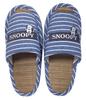 Natural Outer Cm [Snoopy] Slippers, Snoopy, Stitching, Blue, 24.0
