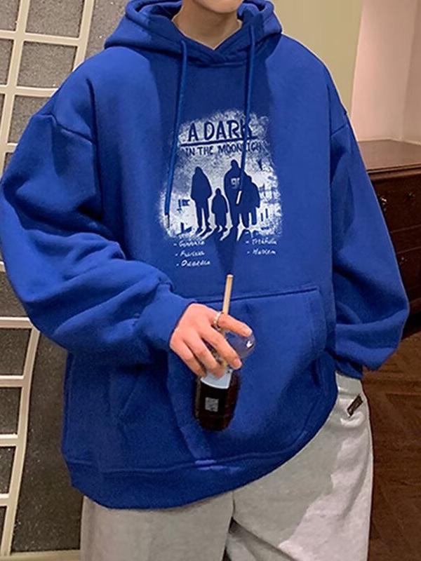 Men's Trendy Ins-Style Loose Hooded Sweatshirt, Letter Print, Versatile Jacket for Spring/Autumn 2024 Arrival.