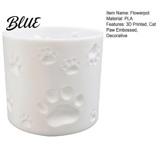 Cat Paw Flowerpot Plant Pot Print Pot Flower 3D Printed Cute Small for Embossed Desk Animal Theme Planter Home