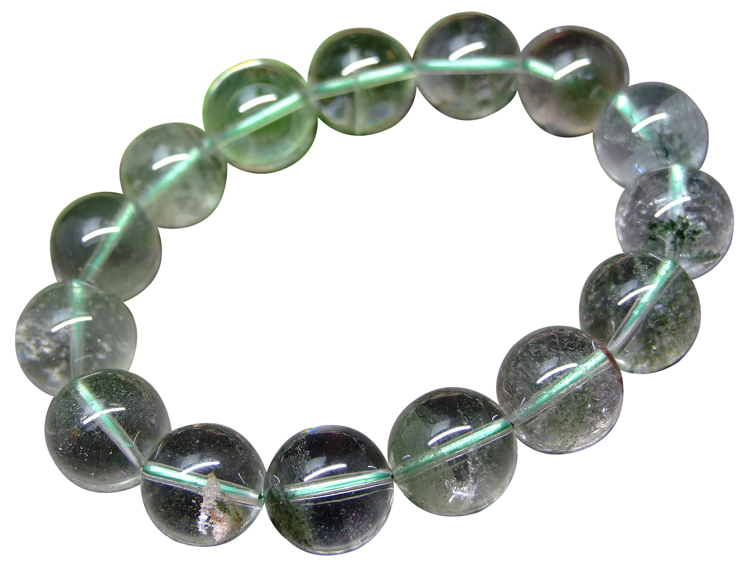 55824 14mm AA Garden Quartz Crystal Bracelet, Inner Diameter 18cm, Authenticated, Guaranteed Genuine, Natural Stone, Power Stone