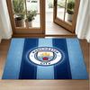 Manchester City Design Crystal Velvet Rug Soft Decorative Mat for Bedroom Entrance
