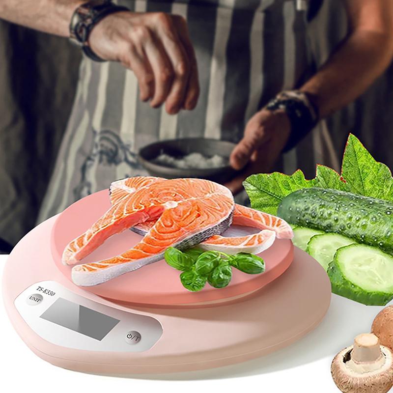 Mutfak Pişirme Tartısı Pembe Kalp Şeklinde Yüksek Hassasiyetli Dijital Tartı 5Kg/1G Lcd Elektronik Denge Ölçüm Aleti Mutfak Tartısı