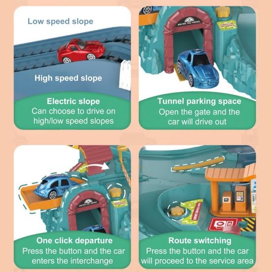 1 Set Dinosaurier Track Spielzeug mit Kleine Autos Karte Aufkleber Mountain Road Dino