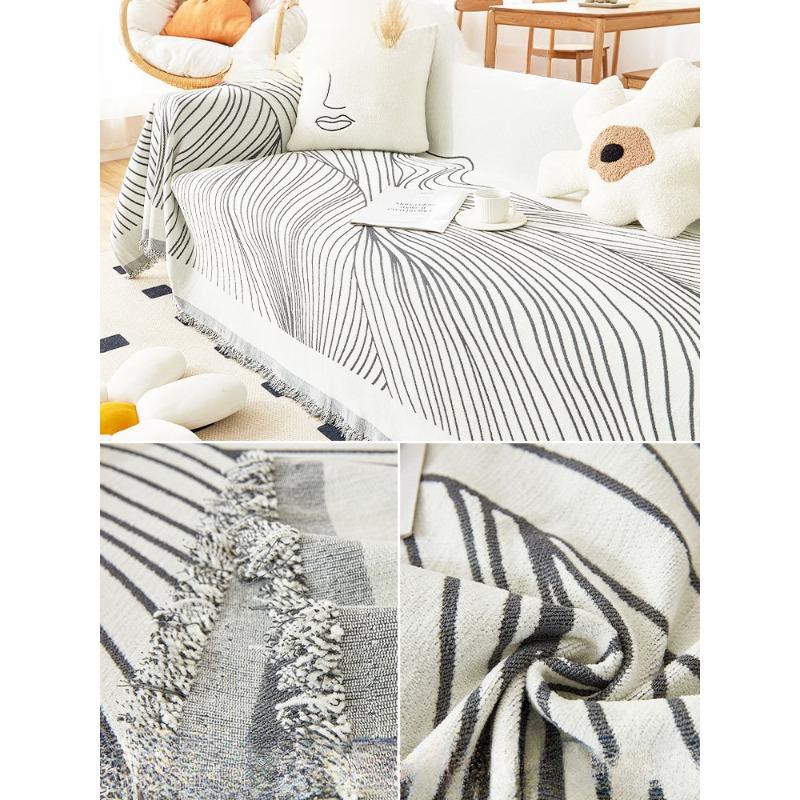 Double-Sided Sofa Cover Towel Ins Style Chenille Four Seasons Universal Skin Blanket All-Inclusive Universal Dust-Proof Cover