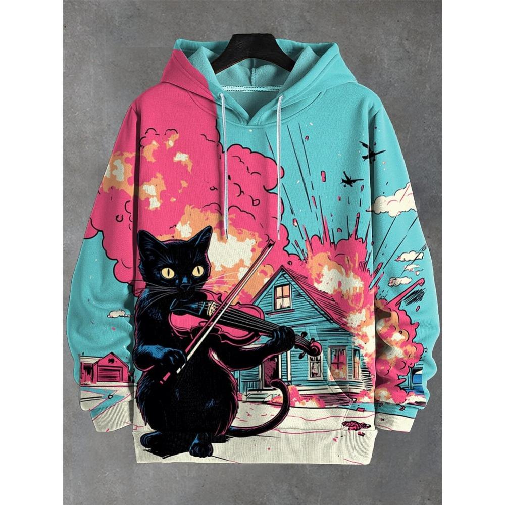Fashion Men and Women's Hoodies Cartoon Animal 3D Print O-Neck Pullover Casual Outdoor Sweatshirt Kids T-shirt Top Clothing