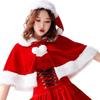 Christmas Santa Claus Party Costume Dress Up Shawl with Hat Outfit Red & White Gold Velvet 3 Type Optional for Adult Kid