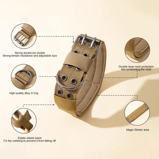 Adjustable Dog Collar with D-Ring Tear-resistant Pet Training Collar Pet Neck Protection Collar Pet Supplies