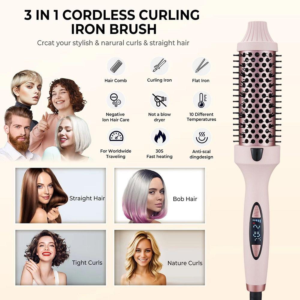 3 In 1 Thermal Brush Hot Air Curling Comb One-Step Hair Styling Brush Home Use