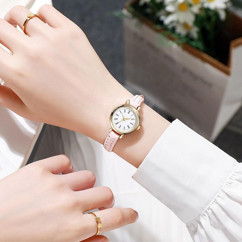 Quartz Watch Academy Style Simple Ultra-Small Dial Retro Literary Fine Strap Small Watch Women