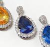 Gusien Jewelry: Sparkling Teardrop Pendant Set with Simulated Gemstones & High-Carbon Diamonds