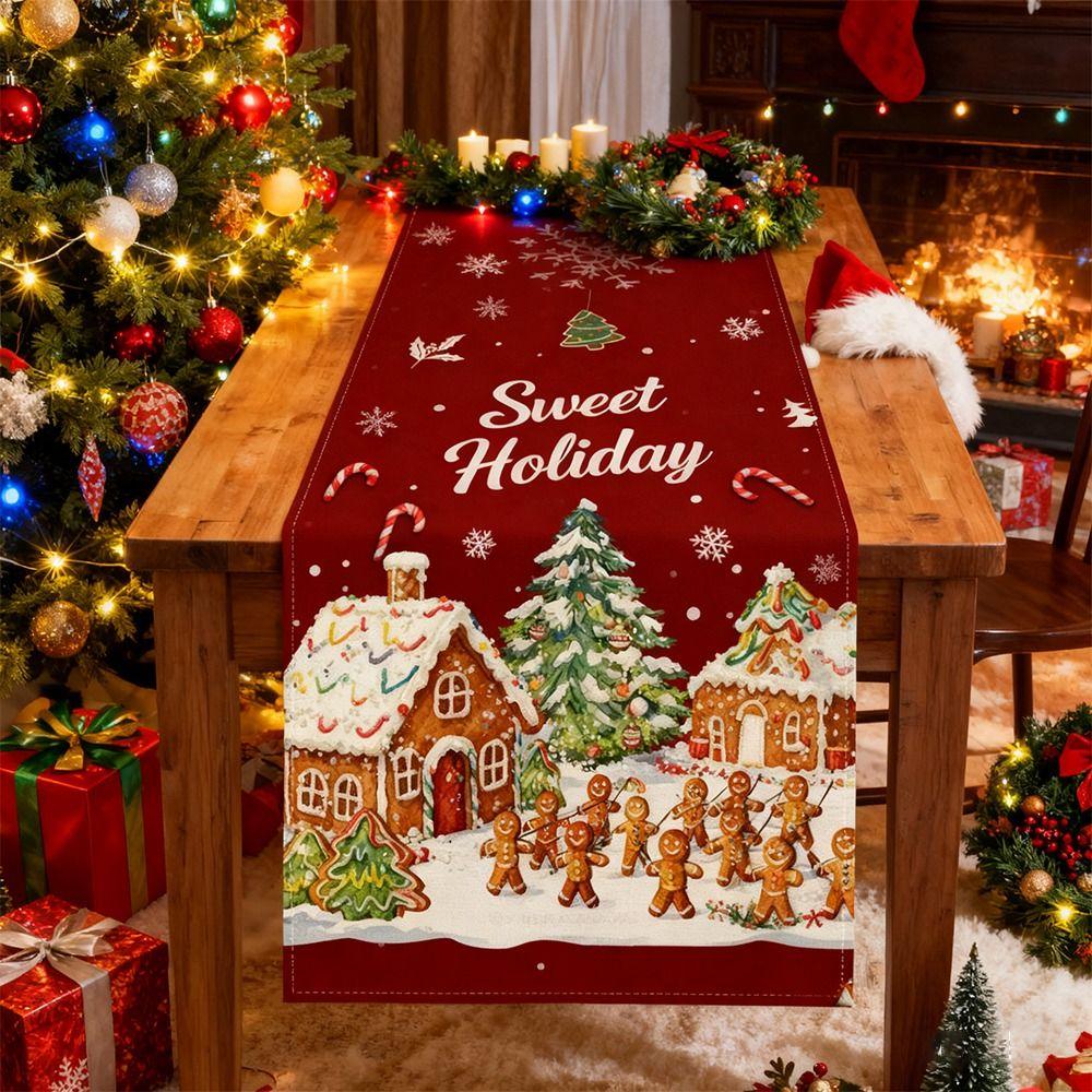 New Year Christmas Table Runner Xmas Party Flag Cover Christmas Table Flag Navidad Gift Merry Christmas Decorations
