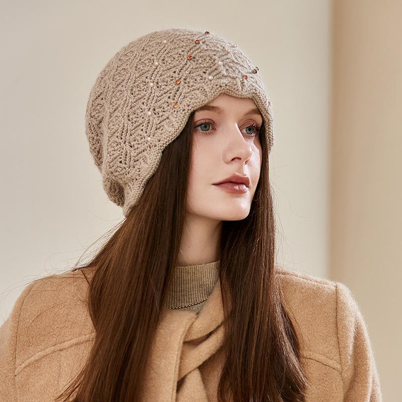 

Берет Жіночий Осінньо-Зимовий Вовняний Капелюх Вовняний Капелюх - Корейський Стиль Зимова Шапка-Біні з Гумкою, М яка Тепла для Вух Повсякденний та Формальний Одяг One size верблюд